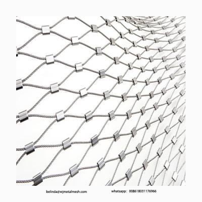 China Weave Flexible Stainless Steel Wire Rope Mesh 316 Stainless Steel Cable Rope Mesh Net for sale