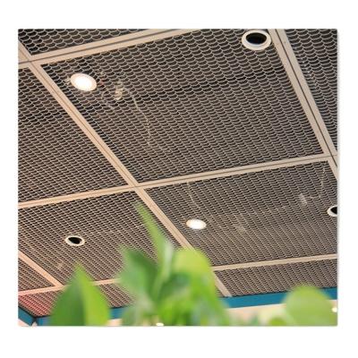 China Artistic Ceilings Expanded Metal Mesh Ceiling Pop Design Metal Frame Suspended Aluminum Ceiling Tiles 600x600 for sale