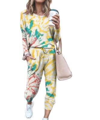 China IHJ1927 Women's Breathable Sleepwear Autumn/Winter Long Sleeve Printed Casual Home Wear Set for sale