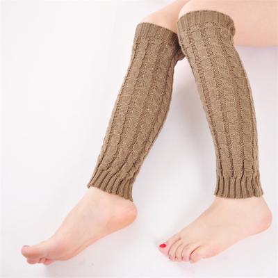 China IHSW01 Spandex/Polyester/Cotton Twist Knitted Warm Women's Wool Leg Blanket Over The Knee Leg Warmers for sale