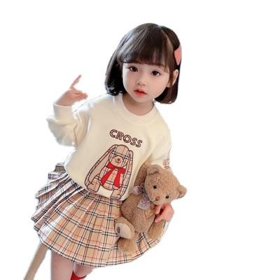 China Children's Clothing Casual Girls IHJ5791 2021 New Autumn Sweatshirt Children's Clothing Two-piece Set Sellers for sale