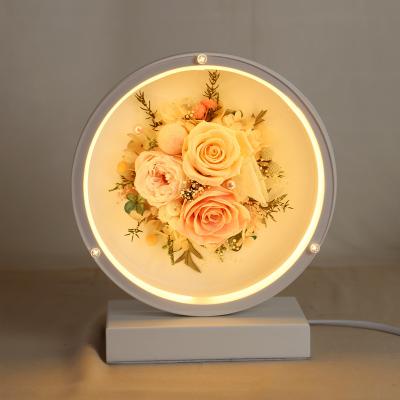 China Gifts Wholesale High Quality Preserved Rose With Modern Table Lamps Home Decoration Gift for sale