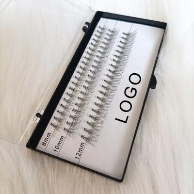 China Premade Natural Small Tray 3 Rows Fans Korean Silk Mixed 12mm Box Lashes 10D Loop Volume Fans Lashes Length C 8mm 10mm for sale