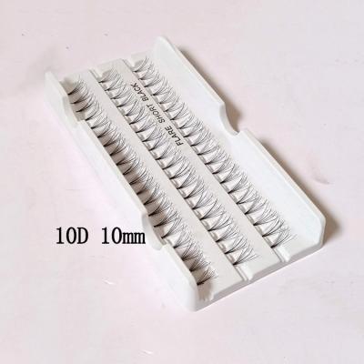 China Glitter & Factory Single Individual Shimmery 10D 10mm Premade Fans Eyelash Natural Volume Lash 10mm Eyelash Extension 10D Fan Lashes for sale