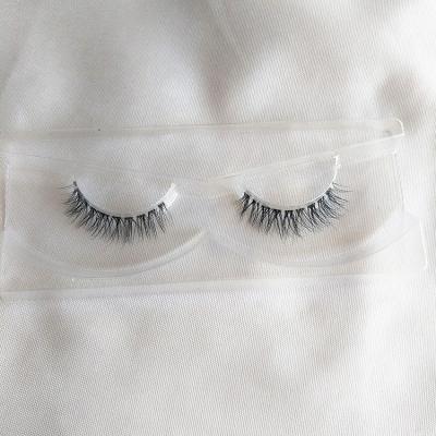 China Best Selling Crisscross Mink Fur Eyelashes Transparent Clear Natural Short Strip Length Bottom Eyelash for sale