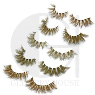 China 2020 New Colored Mink Lashes Long Lasting Brown Color 3D Mink Eyelashes 100% Real Mink Fur Big Wispy Colorful for sale