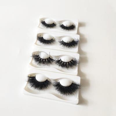 China Durable 25mm Long Dramatic Mink Lashes Thick Fluffy Lashes Lashes Handmade Curly Tapered 25mm Mink Eyelash for sale