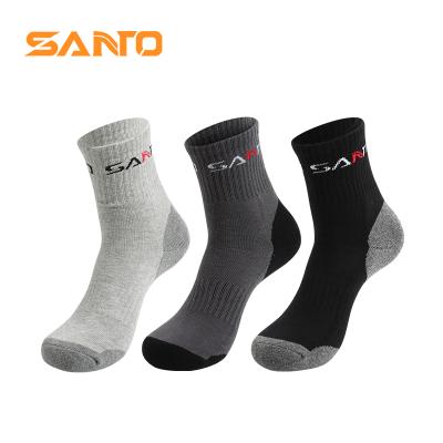 China Breathable OEM Made Knit Embroidered Custom Combed Cotton Sock Breathable Mens Athletic Running Sock for sale