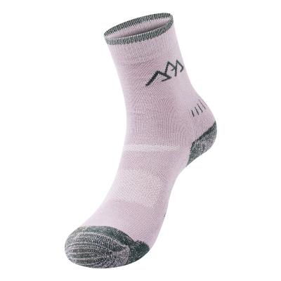 China Good Selling Custom Sports Breathable Sports Outdoor Logo Print Crew Merino Long Men's Wool Hike Socks for sale