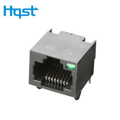 China Hqst RJ45 PCB Short Non-Screen 15.7 Without Light Without Network Filter 1*1 Single Left Crystal Main Connector Plug Female for sale