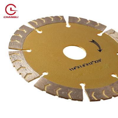 China Sharp Logo Laser Cut Round Dry Corrugation Circular OEM Color 4inch 114mm Quickly Cut Diamond Saw Blade For Granite Concrete Stone for sale