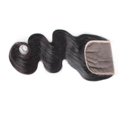 China No Tangle Shedding No Shedding No Tangle No 100% Virgin 4x4 Lace Closure Human Hair Weave Pre Plucked Bundle With Closure for sale