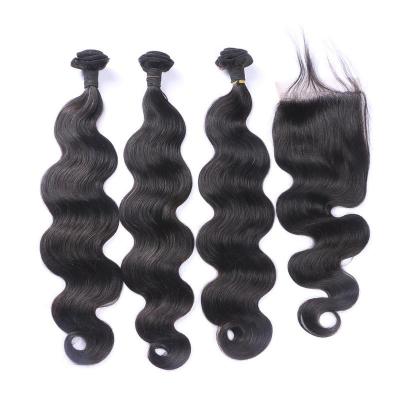 China Body Wave 9a Mink Straight Deep Water Wave Unprocessed Remy Human Brazilian Body Hair Extensions Weave Bundles With Closure for sale