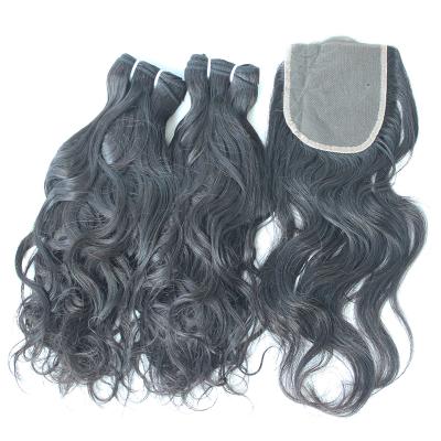 China No Tangle No Shedding Good Quality Hair Waves 100% Raw Human Virgin Brazilian Natural Loose Wave Weave Bundle With Closure for sale