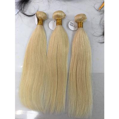 China Virgin Human Hair Extensions 613# Silky Straight Blonde Brazilian Virgin Hair Silky Straight Hair Bundles With 13X4 Lace Headband for sale