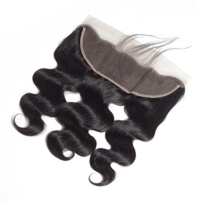 China Silky Straight Wave Pre Plucked Wavy Sheer Body Wave Lace Headband, Ear to Ear Swiss Lace Headband with Baby Hair, for sale