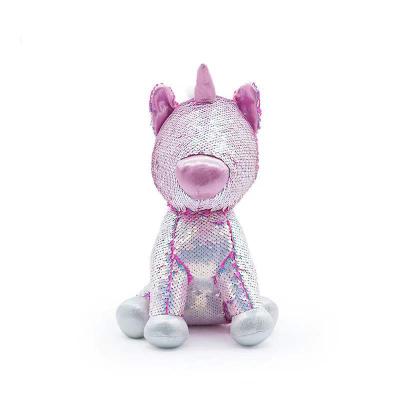 China Plush Customize Kids Lovely Reversible Sparkle Stuffed Soft Unicorn Toy for sale