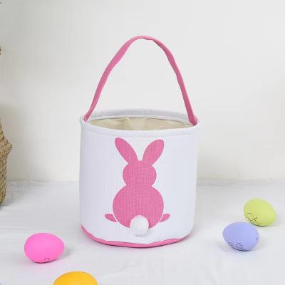 China Plush Kids Mask Bunny Bags Wholesale Sublimation Plush Easter Candy Long Ears Easter Baskets for sale