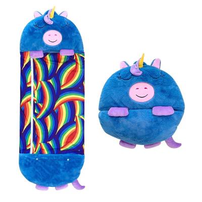 China 140CM Soft Plush Toy Blue Unicorn Shaped Napper Sleeping Bag Plush Stuffed Kids Nappers for sale