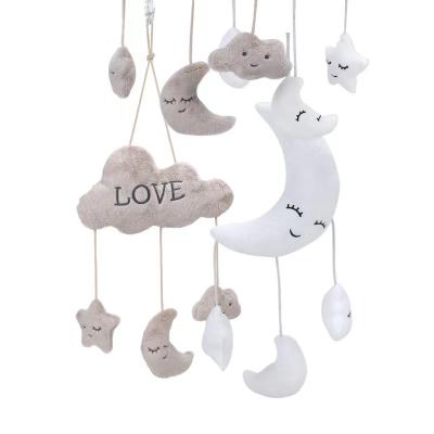 China Soft Plush Moon Star and Sleepy Cloud Hanging Baby Crib Mobile for Nursery Decor for sale