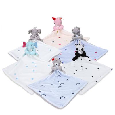 China Animal Soft Comforter Toy Plush Plush Safety Blanket Baby Comforter for sale