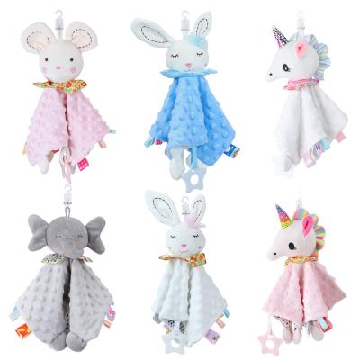 China Plush Ready to Ship 28cm Baby Unicorn Elephant Rabbit Toy Blanket Soft Stuffed Animal Blanket Comforter for sale