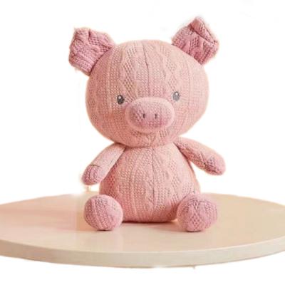 China Pink Plush Toys Pig Doll Creative Knitting Animal Children Knit Stuffed Plush Toy for sale