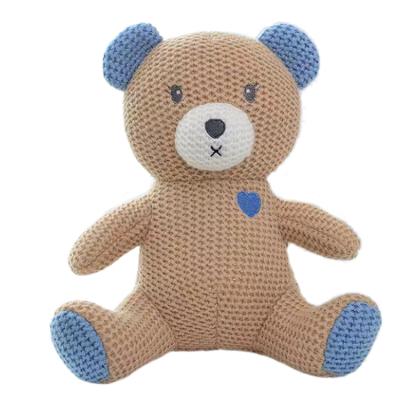 China High Quality Stuffed Knitted Gray Teddy Bear Toy For Baby Gifts for sale