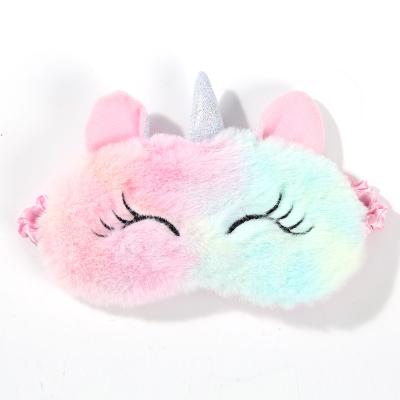 China Plush Top Selling New Plush Factory Fashion Cute Shading Kids Colorful Pink Eye Cover Mask Children Sleep Eye Masks for sale