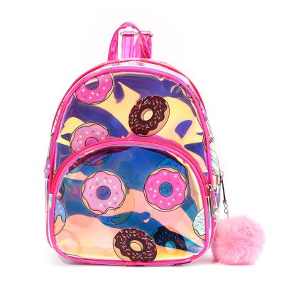 China New TPU Cute High Quality Trendy Plush Laser Girls School Outdoor Traveling Waterproof Backpack With Dounuts for sale