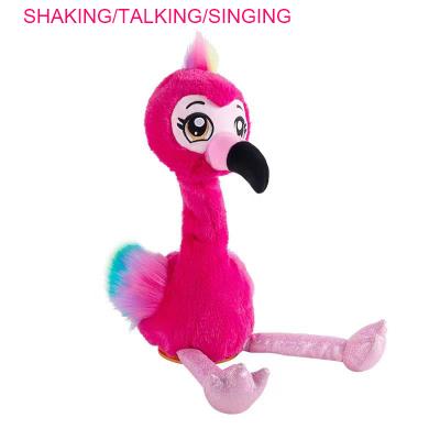 China Plush Stuffed Shaking And Singing Talk Talk Toy Flamingo Music Talking Toy for sale