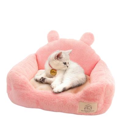 China Eco - Friendly Comfortable Plush Square Shaped Pet Sofa With Soft Material for sale