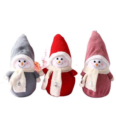 China Factory direct sale Christmas Nordic minimalist plush white snowman plush toy for living room office party in stock for sale