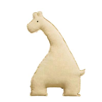 China Brown Plush Stuffed Giraffe Shape Pillow In Cotton Material For Sofa And Bed for sale