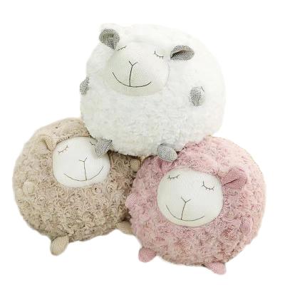 China Plush Stuffed Around White Khaki Pink Stuffed Big Sheep Toys for sale