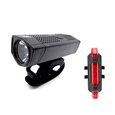 China Waterproof Structure Super Bright USB Bike LED Light Rechargeable Bicycle Lamp Front Tail Light Set for sale