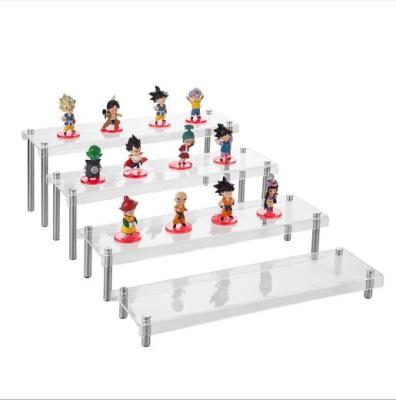 China Eco-friendly acrylic 4 layer cake display stand, cosmetics display stand, countertop doll stair display stand for sale