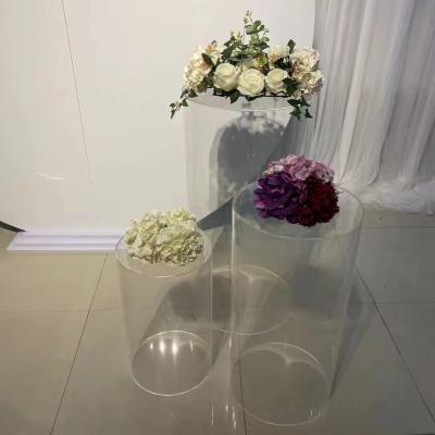 China Exquisite Decor Acrylic Pedestal Cylinders Technology Pillars Pedestal Column Pedestal Round Cake Dessert Table Display for Party Wedding Backdrop for sale