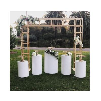 China Wedding acrylic wedding decroation furniture place gold pedestals high quality white pedestal display racks for sale