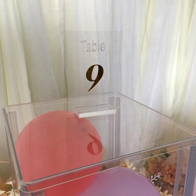 China New 12*16cm Gaojian wedding table sign acrylic wedding table number 1-25 custom numbers gold mirror numbers for wedding or event for sale