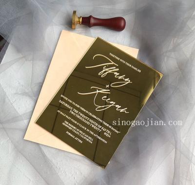 China Wedding Invitation Card Premium Custom Acrylic Wedding Invitation Card Luxury Laser Cut Wedding Invitation Card Acrylic for sale