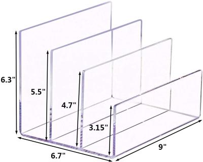 China Durable 3 Sections Desktop File Folder Organizer Desk File Folder Organizer Desk File Folder Stand Holder Clear Acrylic Display For Document for sale