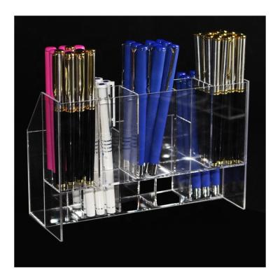 China Ecofriend Clear Tool Stationery Box Storage Pencil Case Student Desk Organizer Stationery Acrylic Storage Box for sale