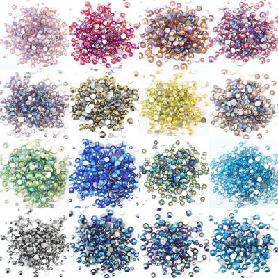 China Moden Nail Art Jewelry Glass Crystal Flat Bottom Drill Mixed Size 1000 DIY Jewelry Accessories Wholesale for sale