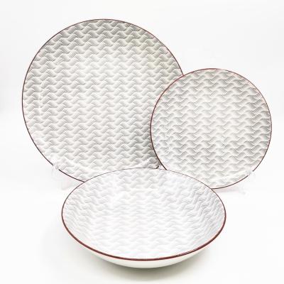 China Viable Competitively Priced Nordic Dishes Sets Ceramic Dinnerware 3 Pcs Dinnerware Sets For Wedding Gift for sale