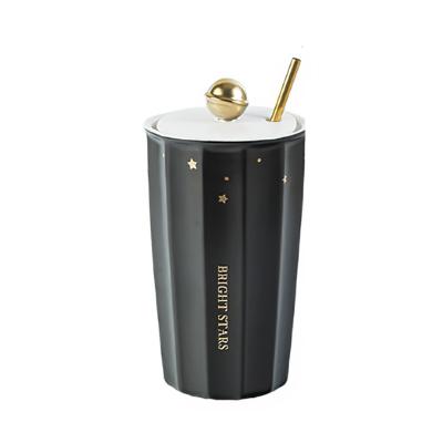 China Factory Outlet Sustainable Hot Selling Black Mug With Lid And Straw Christmas Cup Mug for sale