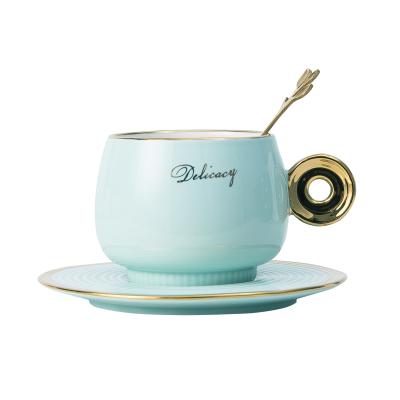 China Factory Direct Sale Stocked Assorted Colors Artistic And Modern Luxury Christmas Tea Cups And Saucers Cup for sale