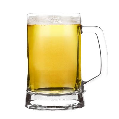 China Factory Direct Sale Viable Reasonable Price 650Ml 22Oz Beer Mug Glass Stocked Glass With Handle for sale