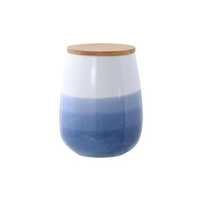 China Viable Wholesale Creative Blue And White Classic Canister Set Ceramic Morden Jar Candles for sale