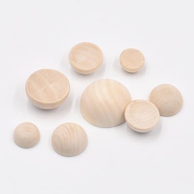 China Decoration or DIY / For Jewelry Making Natural Wooden Half Beads Convex Round Accessories DIY Unfinished Wooden Jewelry Crafts Handmade Supplier for sale